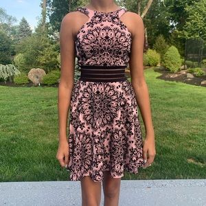 Girls black and pink lace dress
